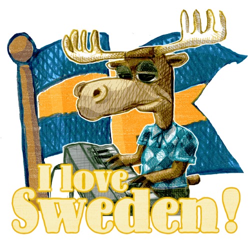 Cartoon: I love sweden (medium) by jenapaul tagged sweden,scandinavia,countries,moose