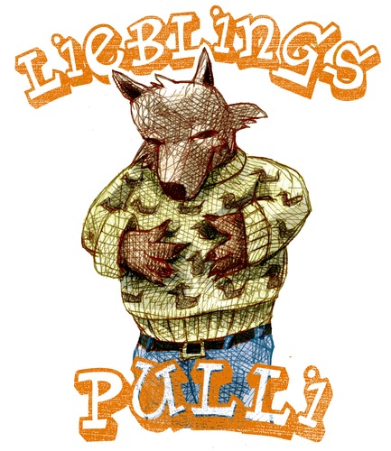 Cartoon: Lieblingspulli (medium) by jenapaul tagged pullover,humor,fuchs,tiere,kleidung
