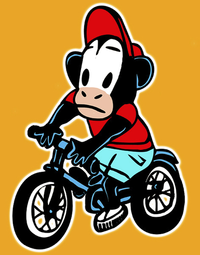 Cartoon: on the bicycle (medium) by jenapaul tagged bicycle,children,monkey