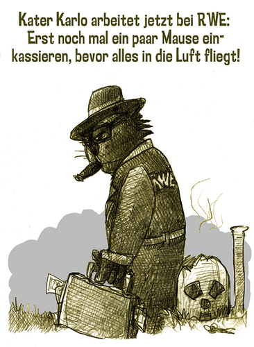 Cartoon: RWE (medium) by jenapaul tagged rwe,atomstrom,strom,politik,energie