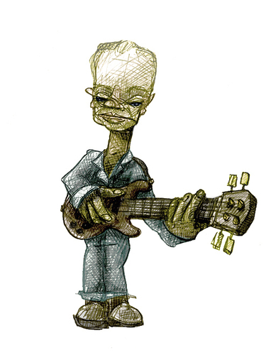 Cartoon: STING (medium) by jenapaul tagged sting,musicians,portrait,music