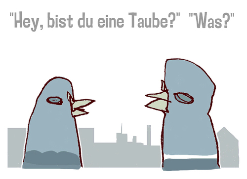 Cartoon: tauben (medium) by jenapaul tagged tauben,humor,vögel,witz,tiere