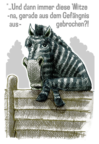 Cartoon: zebras unter sich (medium) by jenapaul tagged zebra,nachbarn,diskriminierung