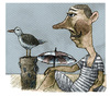 Cartoon: at the beach (small) by jenapaul tagged beach,strand,kunst,illustration,vintage