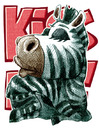 Cartoon: kiss me (small) by jenapaul tagged kiss,love,zebra,animals