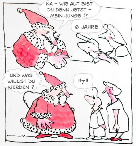 Cartoon: Auf eine dumme Frage --- (medium) by Kala tagged nikolausi