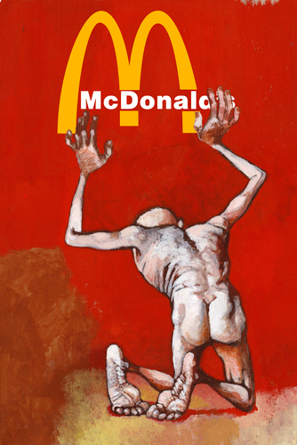 Cartoon: fastfood is good (medium) by Wiejacki tagged food,meal,human,condition