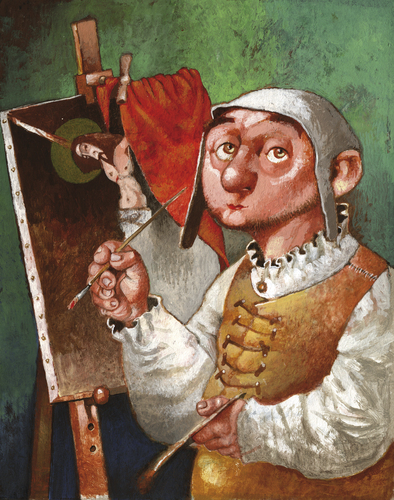 Cartoon: Hieronimus (medium) by Wiejacki tagged art,paintings,medieval