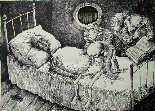 Cartoon: in bed (medium) by Wiejacki tagged family,krankenheit,healthcare,health