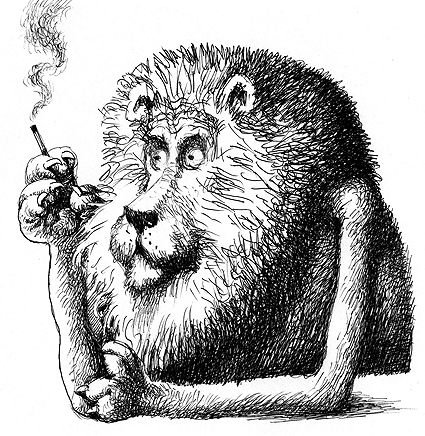 Cartoon: loewe (medium) by Wiejacki tagged loewe,tiere,zigaretten,gesundheit