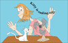Cartoon: Kitty is cooling off. (small) by red tagged kitty,ulli