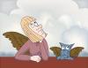 Cartoon: Ulli Art Rapheals Angels (small) by red tagged ulli,art,cherubs,angels,blue,cat