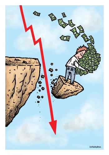 Cartoon: falling down with money (medium) by svitalsky tagged svitalsky,money,crisis,fall,wirtschaftskrise,finanzkrise,finanzen,geld,kurs,aktien,aktie