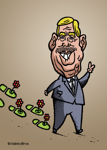 Cartoon: Vaclav Havel (medium) by svitalsky tagged vaclav,havel,died,president,former,75,revolution,czech,czechoslovakia,bohemia,prezident,cesky,tschechien,love,freedom,communism,cold,war,fight,peace,kommunismus,cartoon,color,illustration,caricature,svitalsky,svitalskybros,vaclav havel,vaclav,havel