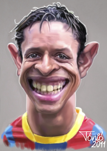 Cartoon: Adriano  FC Barcelona (medium) by Tonio tagged football,karikatur,fußball,fussball,fc barcelona,adriano,fc,barcelona