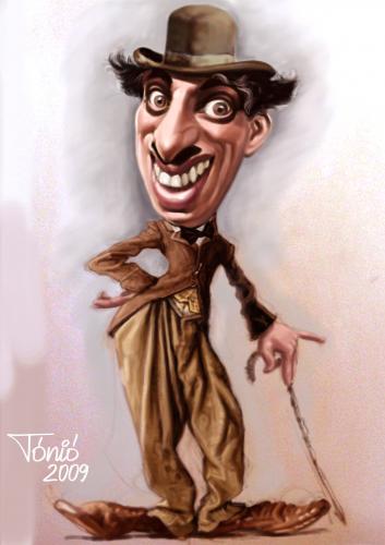 Cartoon: Charlie Chaplin (medium) by Tonio tagged charlie,chaplin,caricature,karikatur,portrait,illustration,illustrationen,karikatur,karikaturen,charlie chaplin,stummfilm,film,schauspieler,star,promi,berühmt,stars,komiker,charlie,chaplin