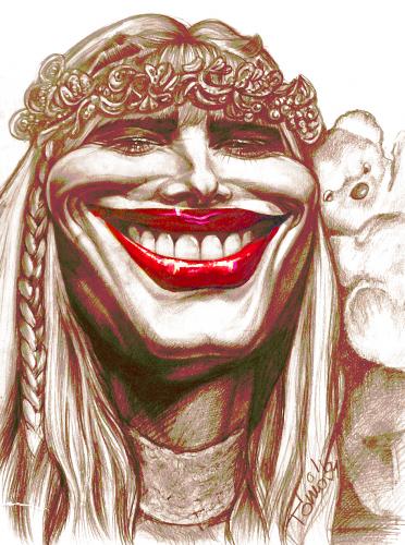 Cartoon: Cicciolina (medium) by Tonio tagged portrait,caricature,after,photo,zeichnung,karikatur,nach,foto