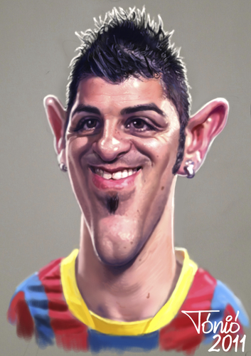 Cartoon: David Villa  FC Barcelona (medium) by Tonio tagged football,fußball,fussball,karikatur,fc barcelona,david villa,fc,barcelona,david,villa