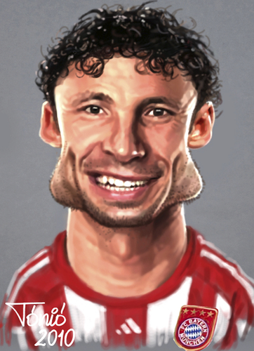 Cartoon: Marc van Bommel FC Bayern (medium) by Tonio tagged dutch,holland,soccer,football,nationalmanschaft,münchen,karikatur,fussball