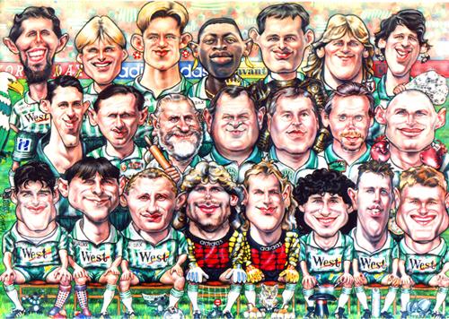 Cartoon: Ferencvaros Budapest football (medium) by Tonio tagged ferencvaros,budapest,football,team,caricature,sports