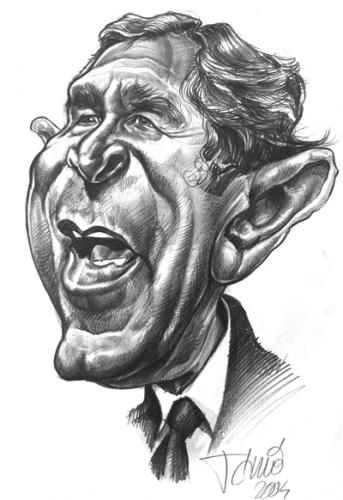 Cartoon: George W. Bush (medium) by Tonio tagged caricature,portrait,politics,usa,america