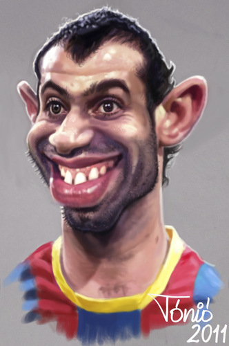 Cartoon: Javier Mascherano   FC Barcelona (medium) by Tonio tagged football,karikatur,fußball,fussball,fc barcelona,javier mascherano,fc,barcelona,javier,mascherano