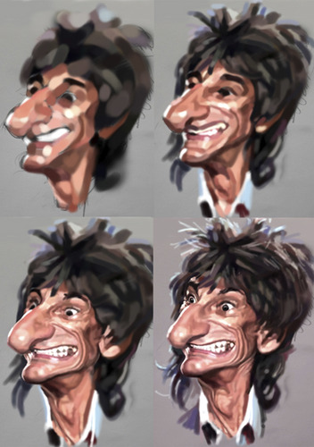 Cartoon: Ron Wood The Rolling Stones (medium) by Tonio tagged music,rock,and,roll,blues,english