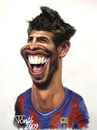 Cartoon: Gerard Pique (small) by Tonio tagged fc barcelona spanish defender