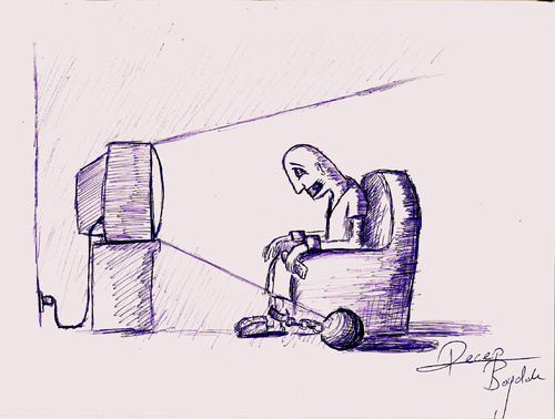 Cartoon: torture of the 21st century (medium) by recepboidak tagged tv