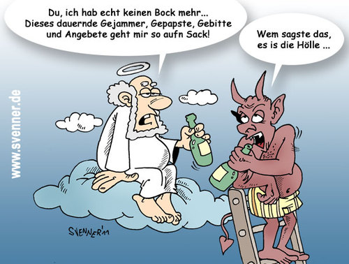 Cartoon: After Work Party (medium) by svenner tagged afterworkparty,god,devil