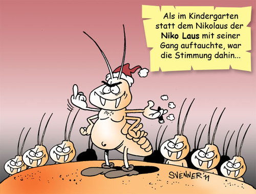 Cartoon: Cartoon NIKO LAUS (medium) by svenner tagged advent,weihnachten,nikolaus,laus,kids