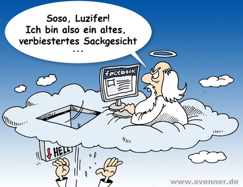 Cartoon: Facebook Fallen Angel (medium) by svenner tagged facebook,boss,lucifer