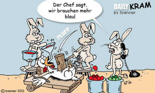 Cartoon: Osterei-Fabrik (medium) by svenner tagged daily,ostern,hasen