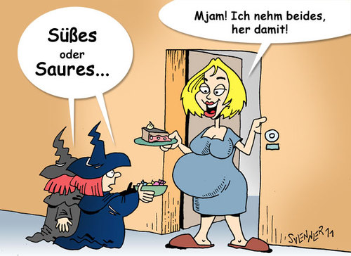 Cartoon: Pregnant Halloween (medium) by svenner tagged halloween,pregnant