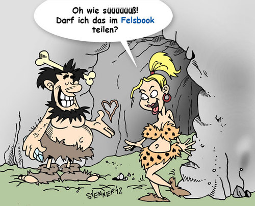 Cartoon: Stoneage Facebook (medium) by svenner tagged facebook,internet,social,media,stoneage