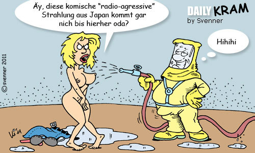 Cartoon: Verstrahlte Blondine (medium) by svenner tagged daily,akw,fukushima,japan,strahlung,supergau,radioaktiv