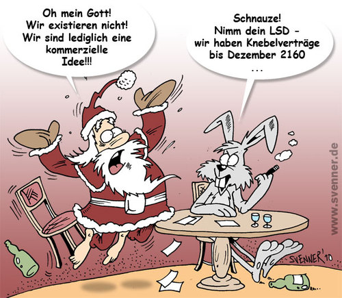 Cartoon: Xmas Kommerz (medium) by svenner tagged commerce,easter,santa,xmas