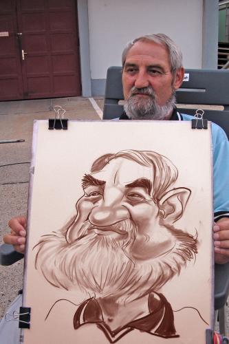 Cartoon: Live caricature (medium) by zsoldos tagged live