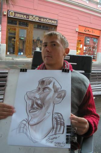 Cartoon: Live caricature (medium) by zsoldos tagged live