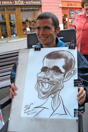 Cartoon: Live caricature (medium) by zsoldos tagged live