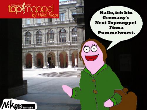 Cartoon: Germanys Next Topmopel (medium) by Nk tagged model,germanys,topmodel,fat,fett,mode,heidi,klum,fashion