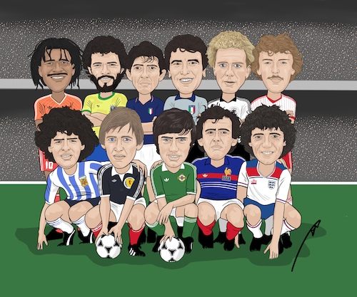 Cartoon: A customer Best 11 (medium) by Vandersart tagged football,soccer,legends