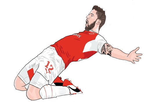 Cartoon: Arsenal Giroud Cartoon (medium) by Vandersart tagged arsenal,cartoons