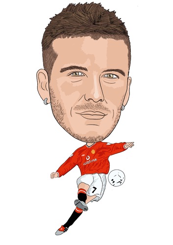 Beckham Manchester United legend By Vandersart | Sports Cartoon | TOONPOOL
