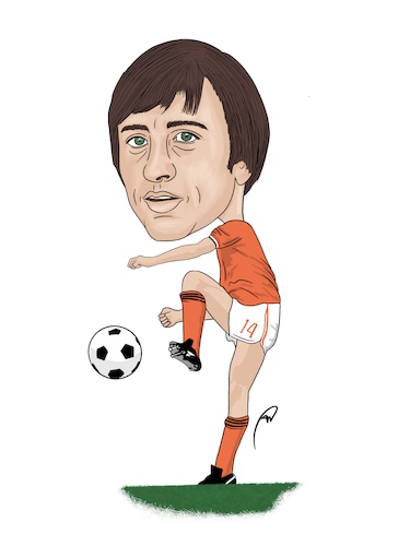 Cartoon: Cruyff Cartoon (medium) by Vandersart tagged cruyff,world,cup,holland
