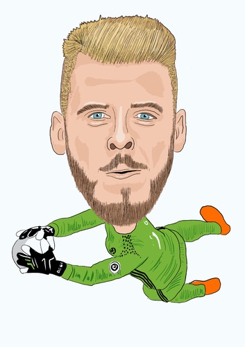 Cartoon: De Gea Man Utd (medium) by Vandersart tagged caricatures,cartoons,united,manchester