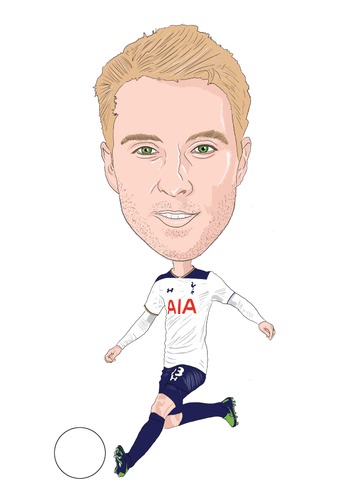 Cartoon: Eriksen Tottenham (medium) by Vandersart tagged tottenham,spurs,cartoons,caricatures