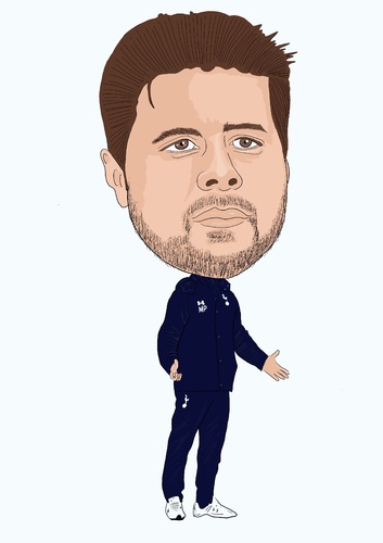 Cartoon: Pochettino Tottenham Manager (medium) by Vandersart tagged tottenham,cartoons,caricatures