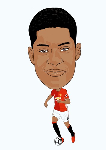 Rashford Manchester United By Vandersart | Sports Cartoon | TOONPOOL