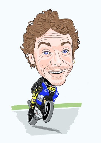 Valentino Rossi By Vandersart Sports Cartoon Toonpool